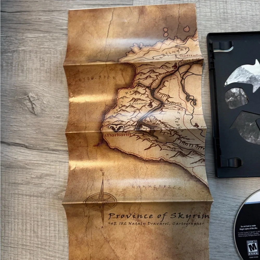 Elder Scrolls V Bethesda Skyrim Game PC RPG 2011 Complete Dvdrom Key Map Manual
